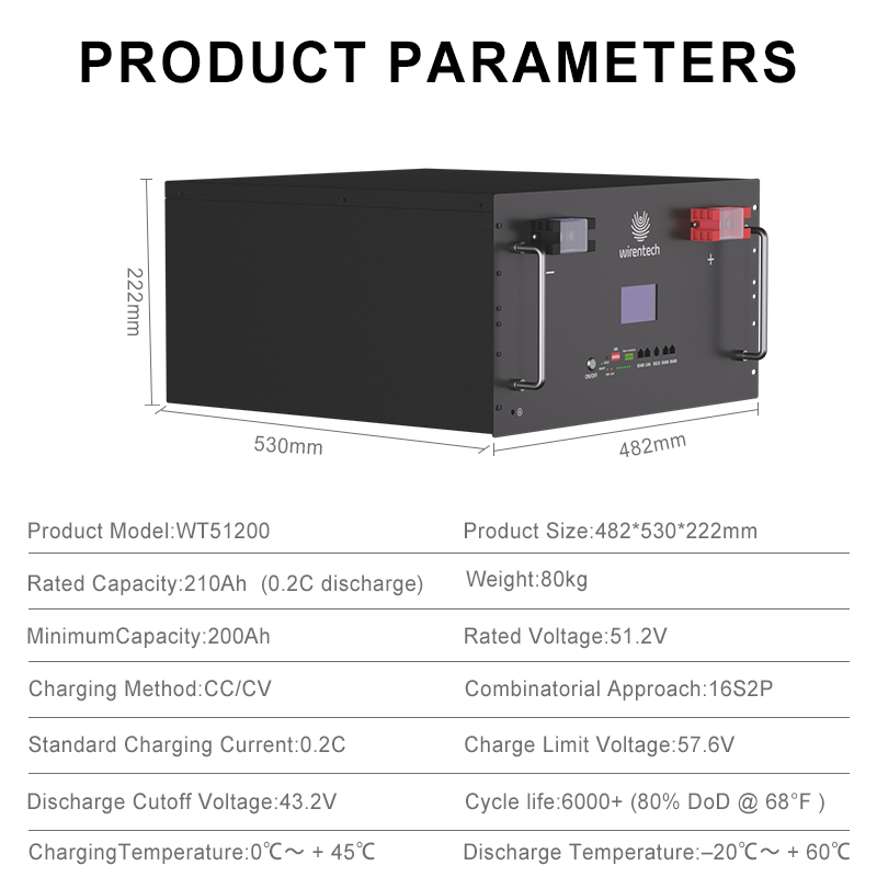 51.2V 200Ah 10kw LifePO4 Rack Mounted Battery LFP Battery