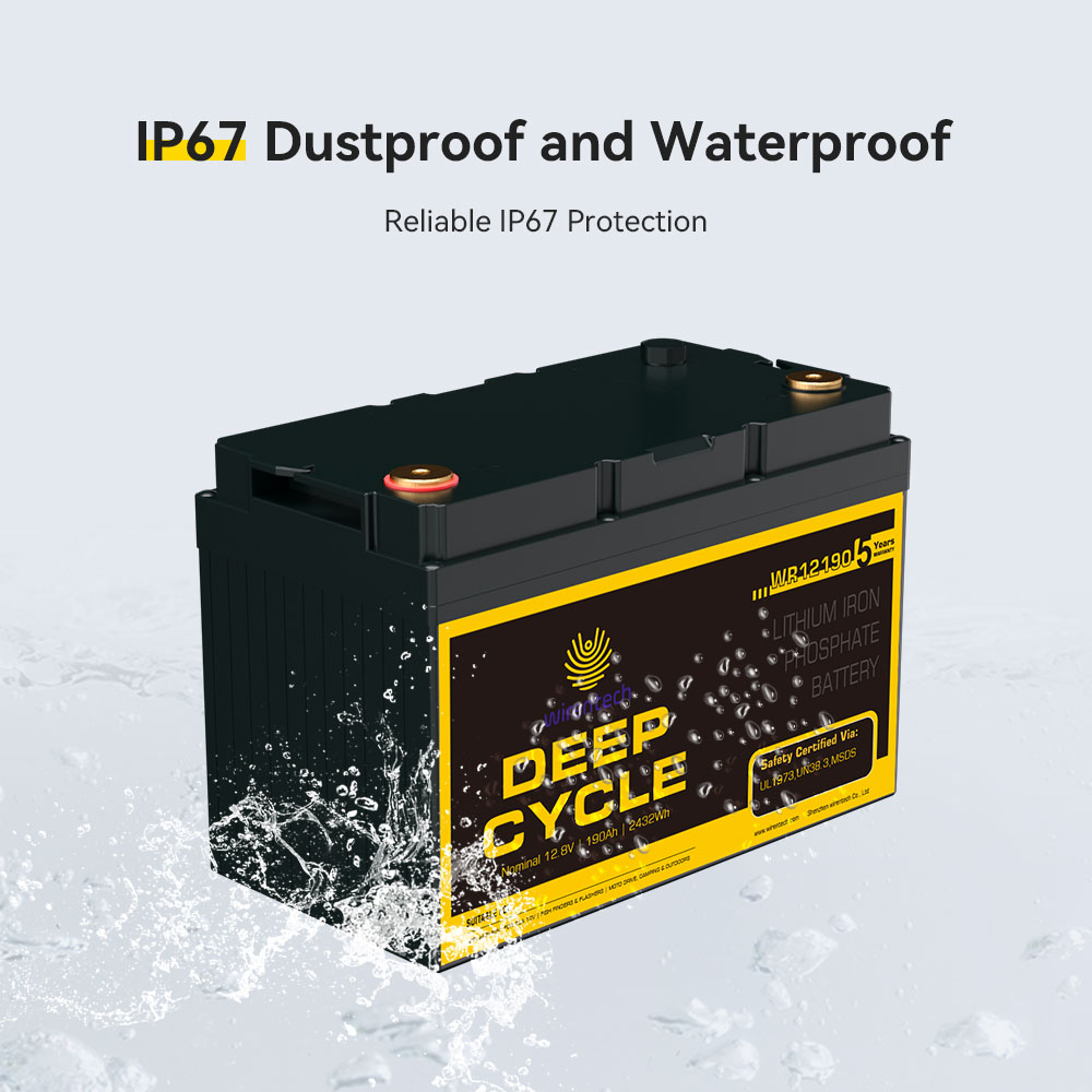 12V 190Ah Cranking Starter Boats LifePO4 Lithium Battery