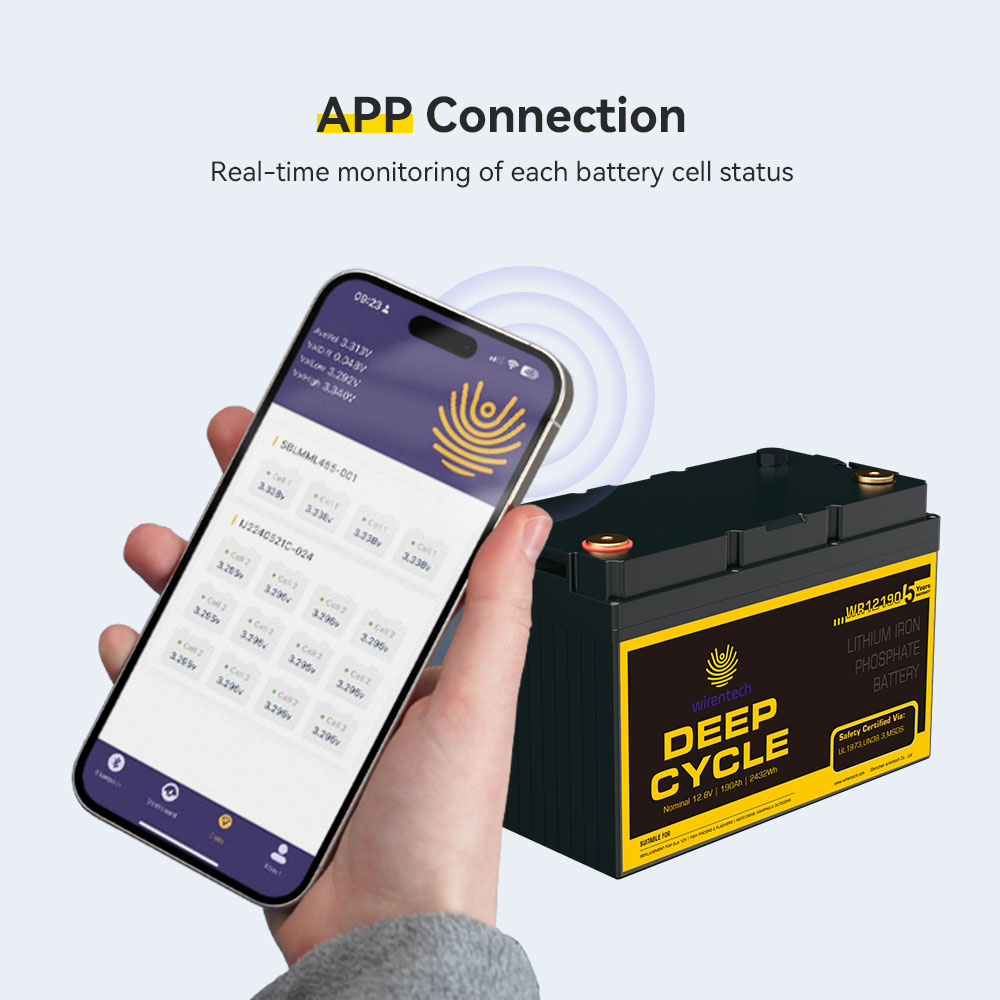 12V 190Ah Cranking Starter Boats LifePO4 Lithium Battery