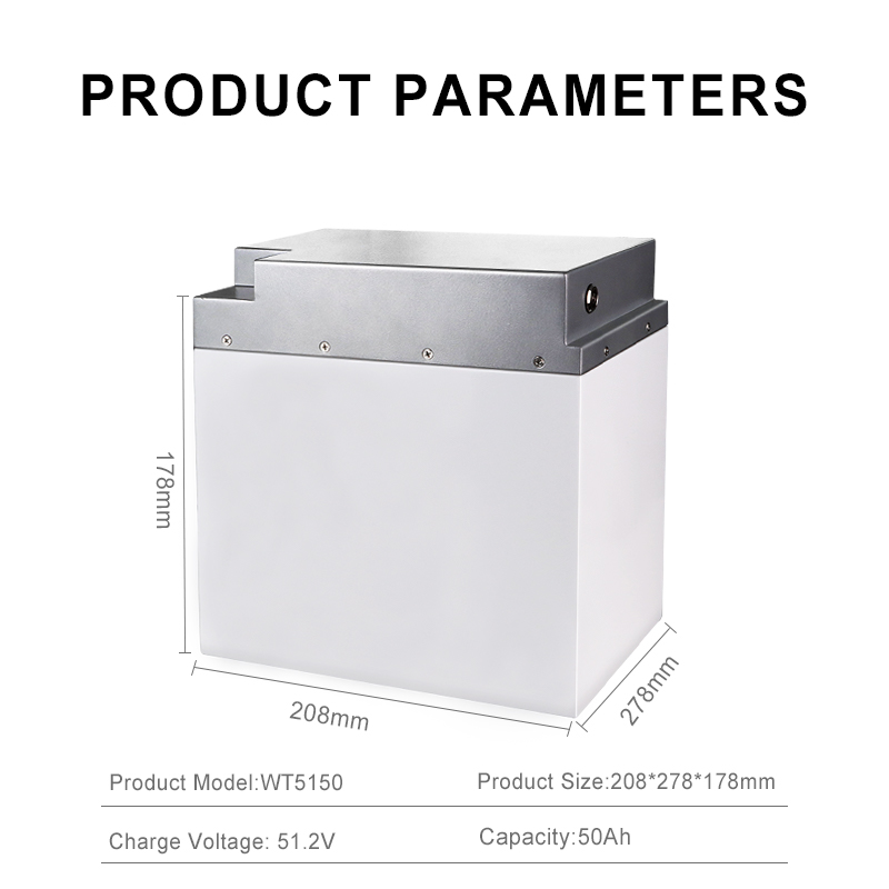 51.2V 50Ah Energy Storage Battery Pack Rechargeable Lithium Battery for RV Golf Cart