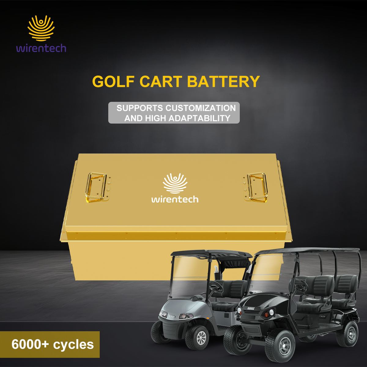 51.2V 105Ah 5kWh LFP Battery with Bluetooth for Lawnmower Scrubber 6 Seater Golf Carts