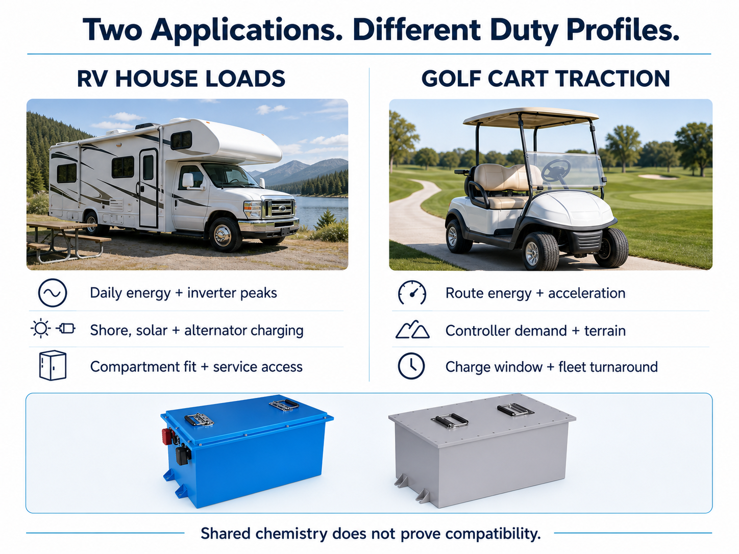 Custom LiFePO4 Batteries for RV and Golf Cart OEM Projects