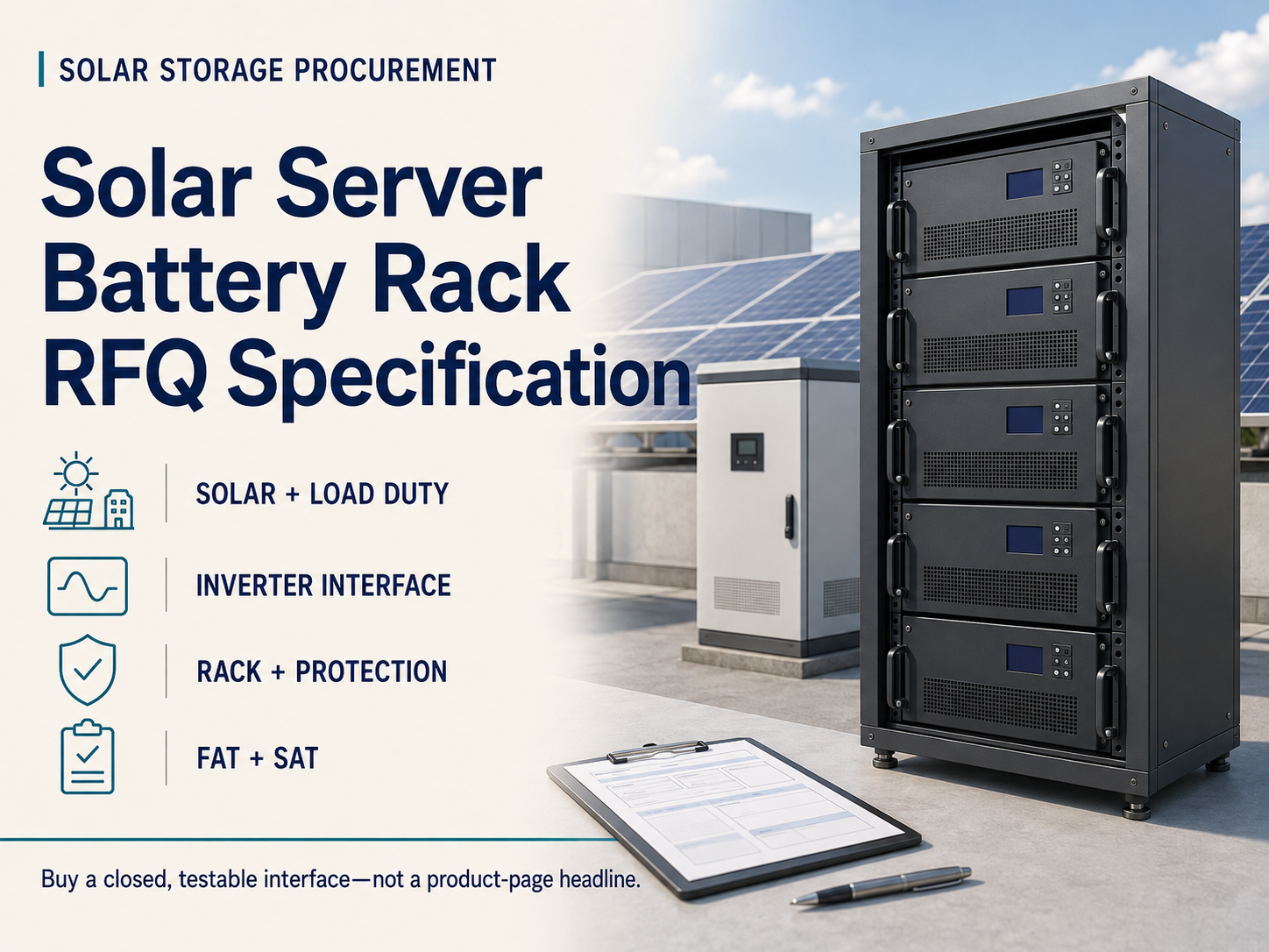 Solar Server Battery Rack for Sale: RFQ Specification