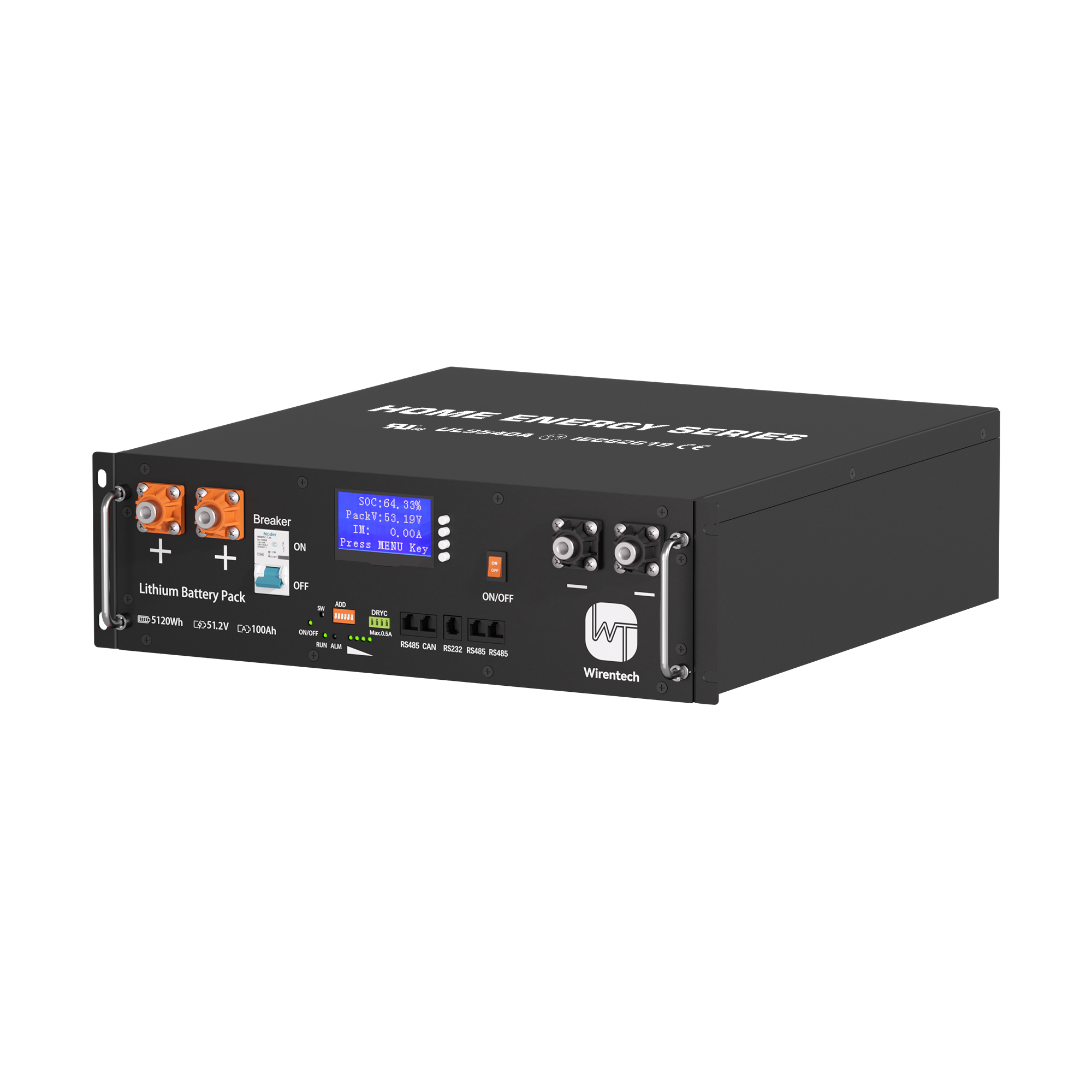 51.2V 100Ah LifePO4 Rack Mounted Battery